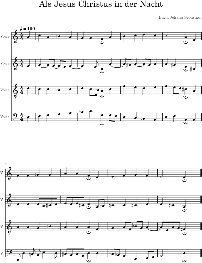 Als Jesus Christus in der Nacht, BWV 265 - Bach — first page preview