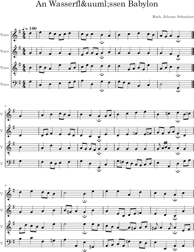 An Wasserflüssen Babylon, BWV 267 - Bach — first page preview