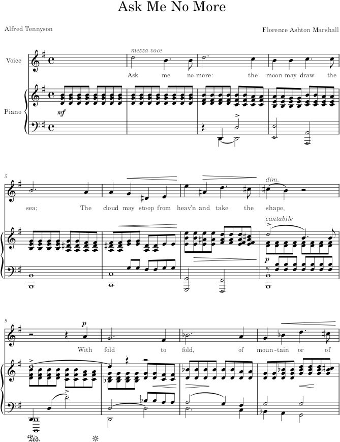 Ask Me No More - Marshall — first page preview