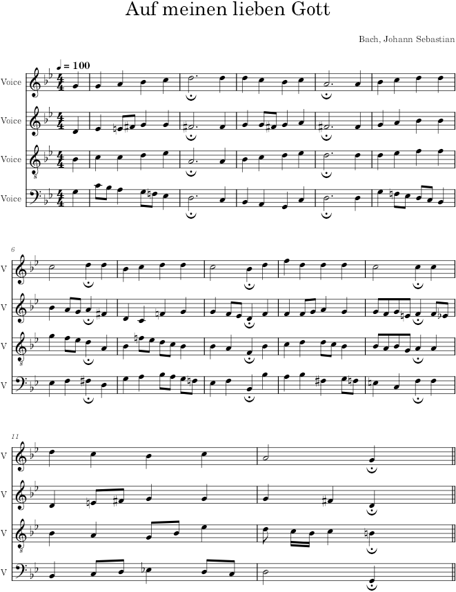 Auf meinen lieben Gott, BWV 5/7 - Bach — first page preview