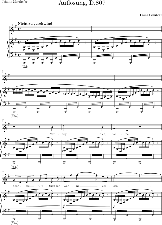 Auflösung, D.807 - Schubert — first page preview