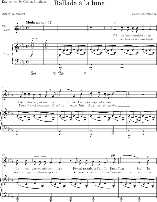 Ballade à la lune - Chaminade — first page preview