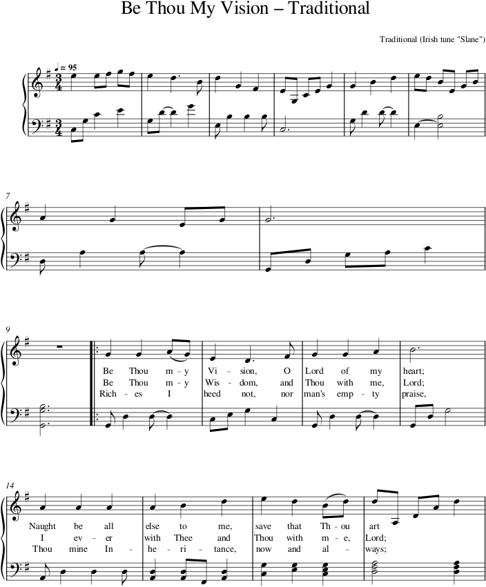 Be Thou My Vision – Traditional — first page preview
