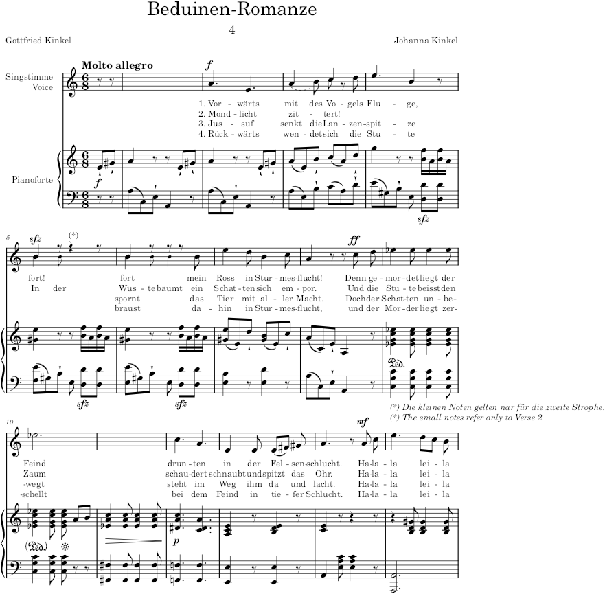 Beduinen-Romanze (6 Lieder, Op.19) - Kinkel — first page preview