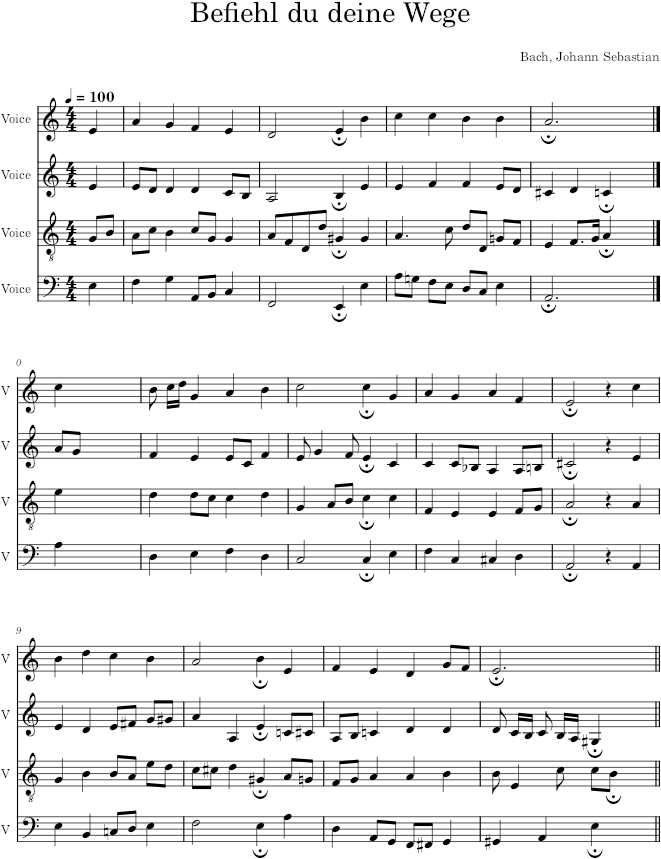 Befiehl du deine Wege, BWV 161/6 - Bach — first page preview