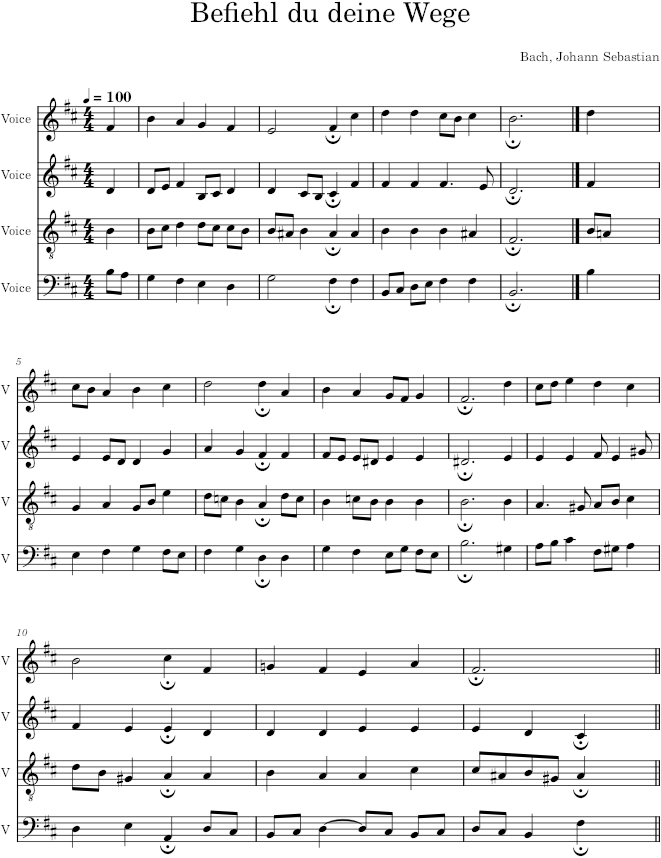 Befiehl du deine Wege, BWV 270 - Bach — first page preview