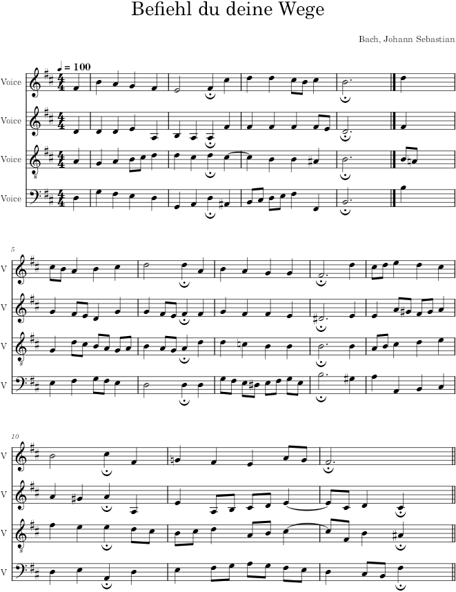 Befiehl du deine Wege, BWV 271 - Bach — first page preview