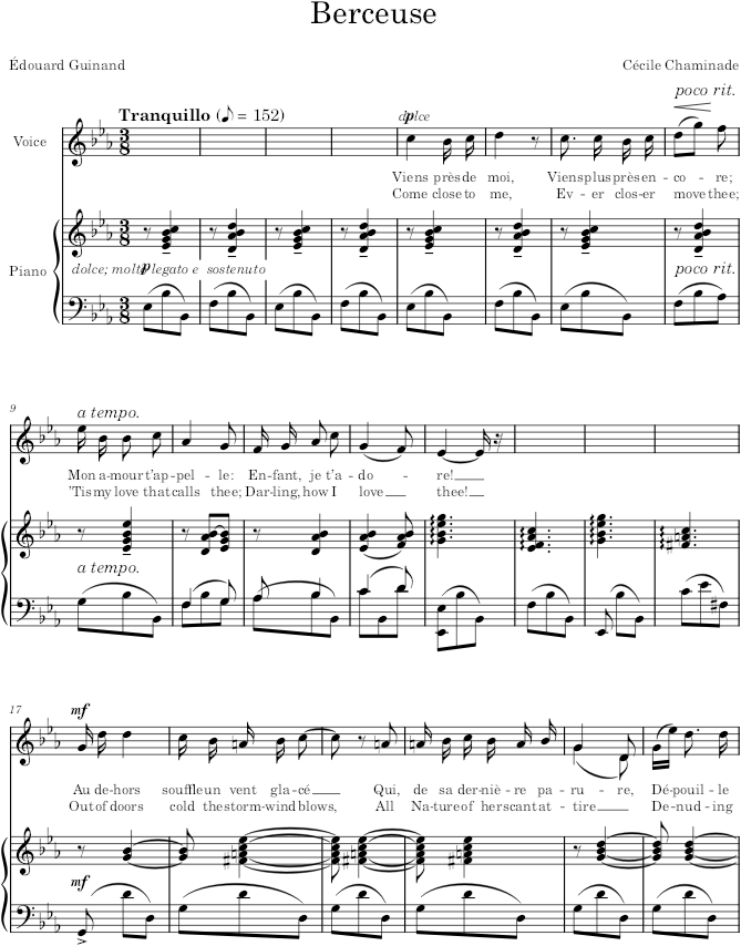 Berceuse - Chaminade — first page preview