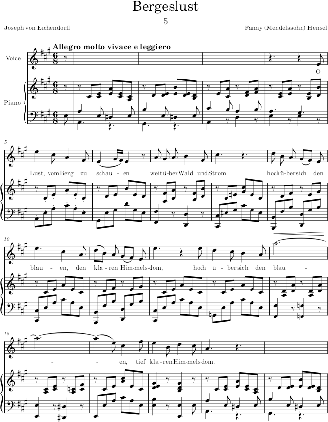 Bergeslust (5 Lieder, Op.10) - Hensel — first page preview