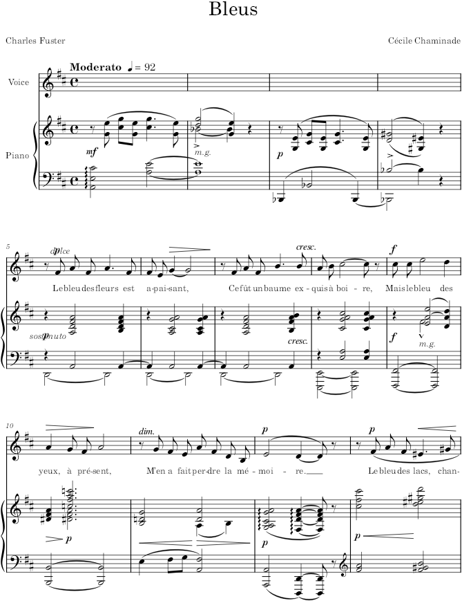 Bleus - Chaminade — first page preview