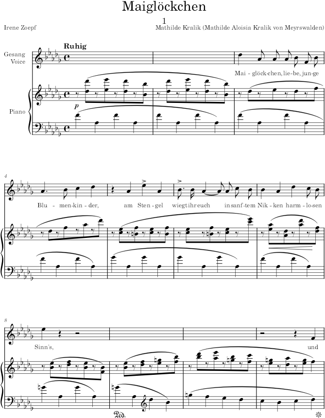 Blumenlieder - Kralik — first page preview