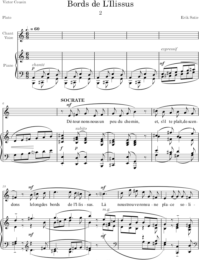 Bords de l’Ilissus (Socrate) - Satie — first page preview