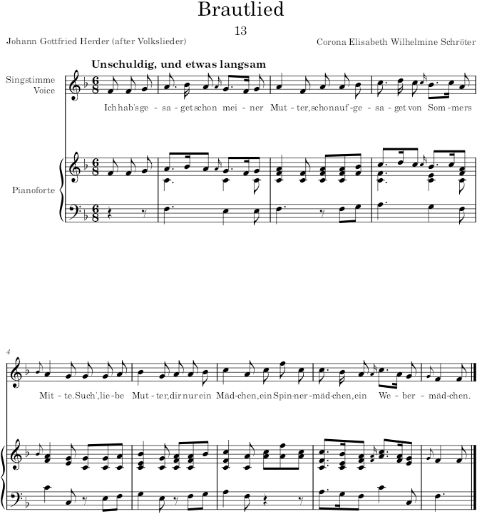 Brautlied (25 Lieder) - Schröter — first page preview