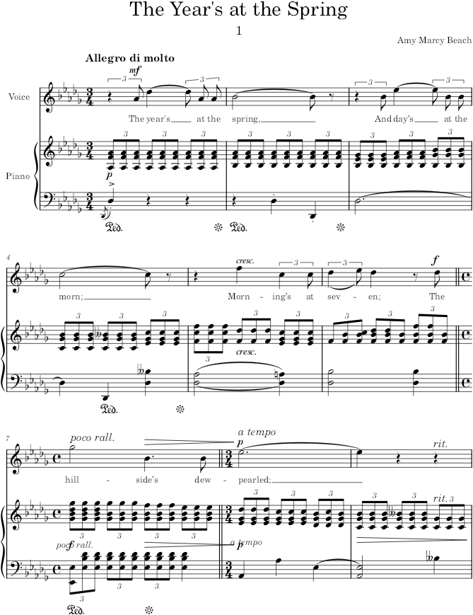 Browning Songs, Op. 44 (Browning Songs) - Beach — first page preview