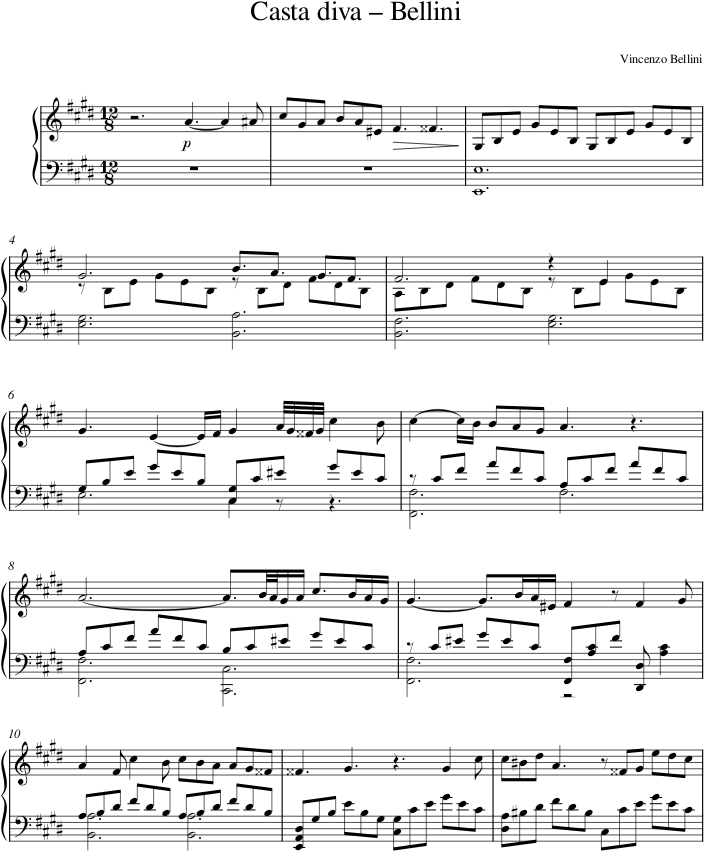 Casta diva – Bellini — first page preview