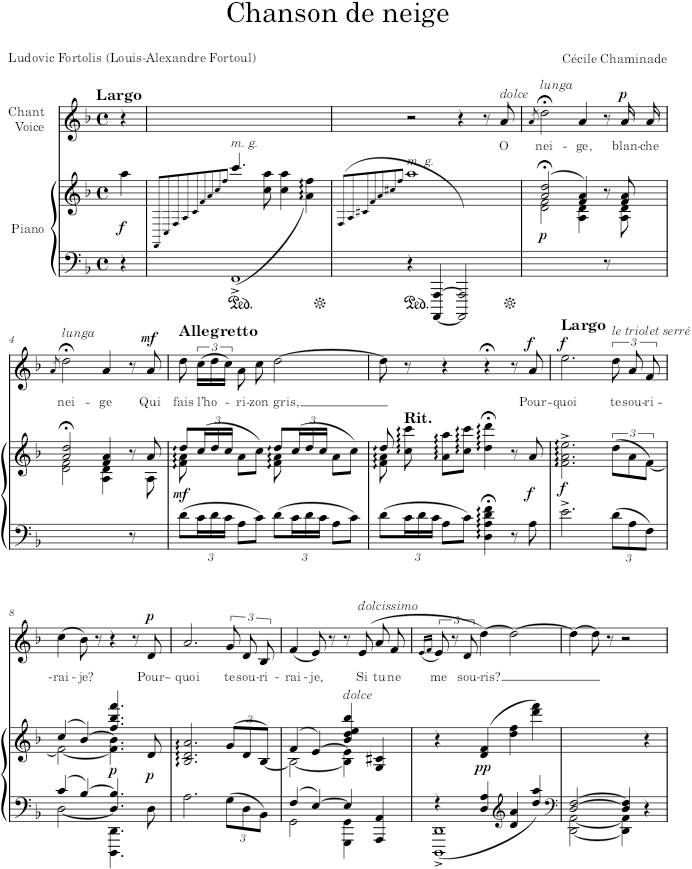 Chanson de neige - Chaminade — first page preview