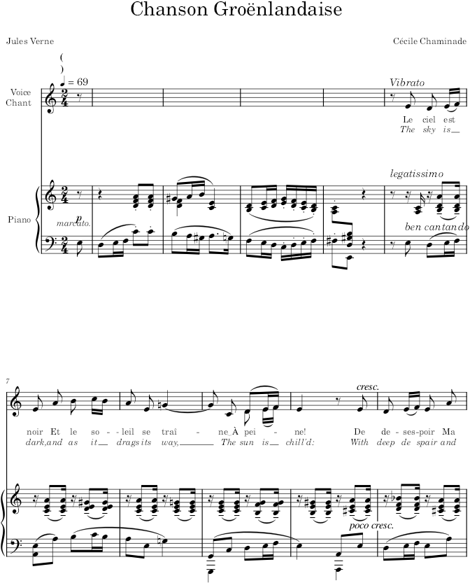 Chanson Groënlandaise - Chaminade — first page preview