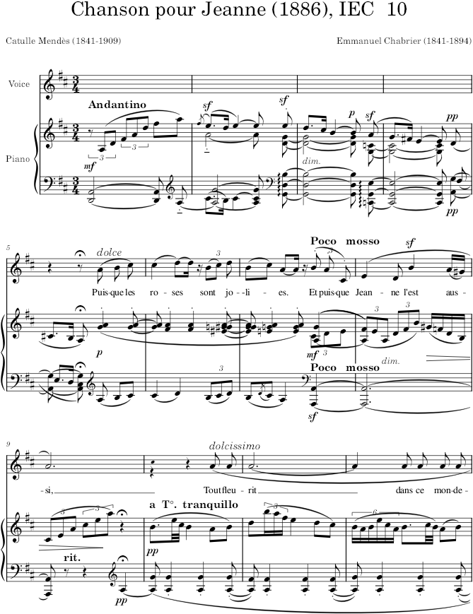 Chanson pour Jeanne (1886), IEC 10 - Chabrier — first page preview