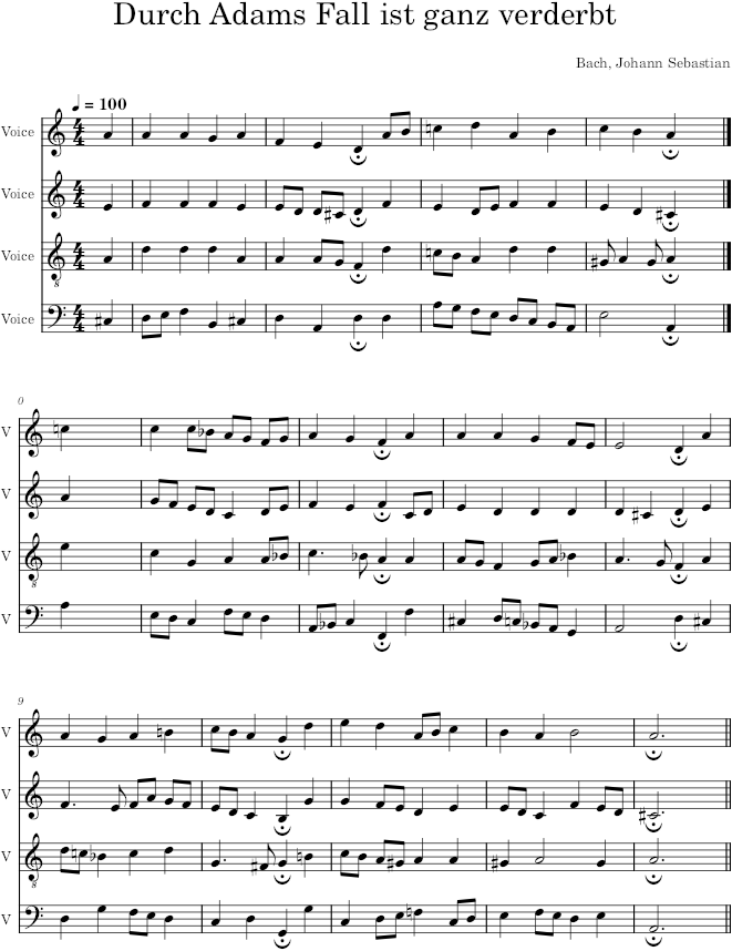 Durch Adams Fall ist ganz verderbt, BWV 18/5 - Bach — first page preview