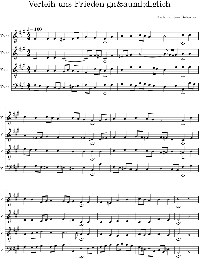 Verleih uns Frieden gnädiglich, BWV 42/7 - Bach — first page preview