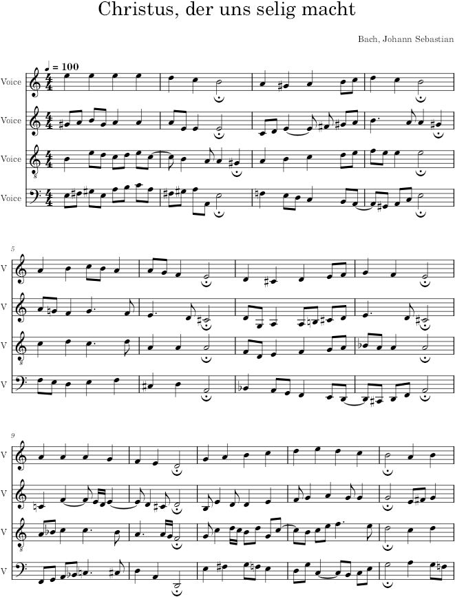 Christus, der uns selig macht, BWV 283 - Bach — first page preview