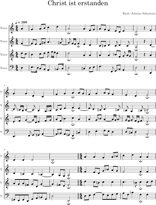 Christ ist erstanden, BWV 276 - Bach — first page preview