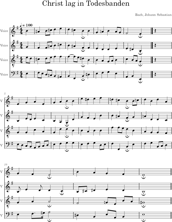 Christ lag in Todesbanden, BWV 158/4 (279) - Bach — first page preview