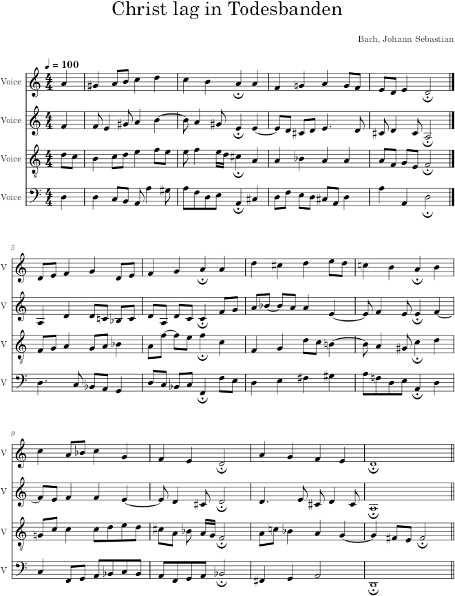 Christ lag in Todesbanden, BWV 277 - Bach — first page preview