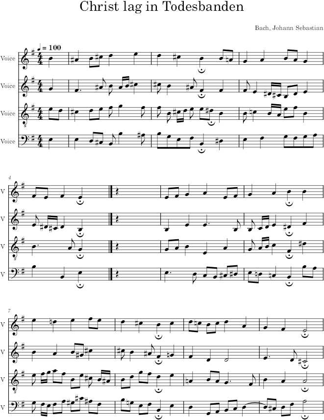 Christ lag in Todesbanden, BWV 278 - Bach — first page preview