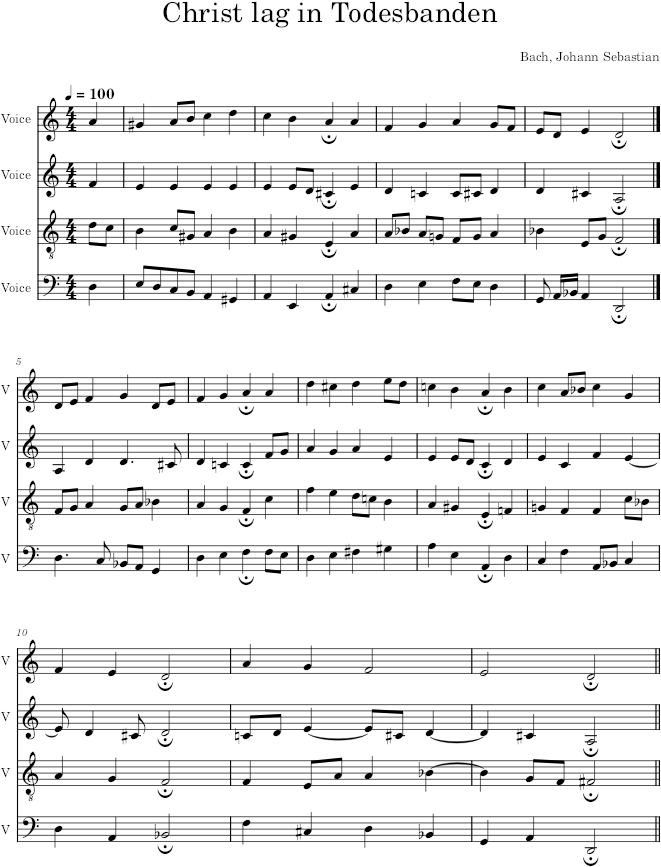 Christ lag in Todesbanden, BWV 4/8 - Bach — first page preview