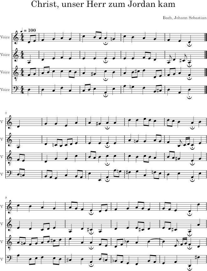 Christ, unser Herr zum Jordan kam, BWV 280 - Bach — first page preview