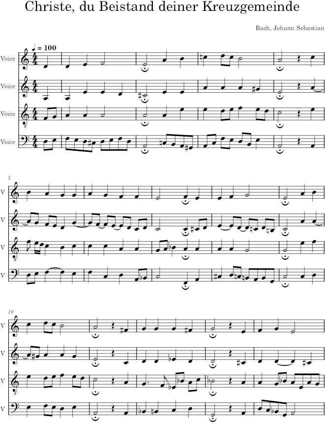 Christe, du Beistand deiner Kreuzgemeinde, BWV 275 - Bach — first page preview