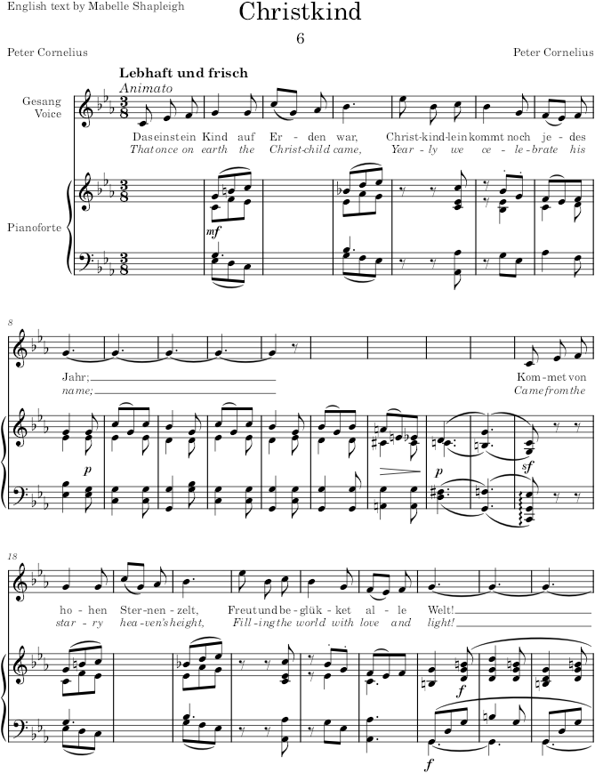Christkind (Weihnachtslieder, Op.8) - Cornelius — first page preview
