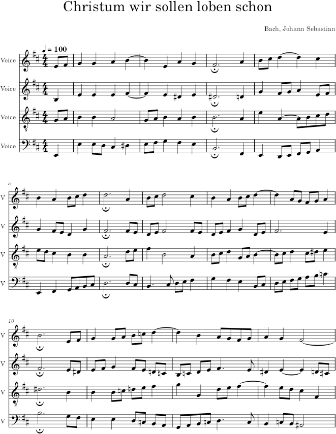 Christum wir sollen loben schon, BWV 121/6 - Bach — first page preview