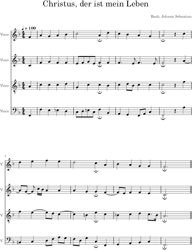 Christus, der ist mein Leben, BWV 281 - Bach — first page preview