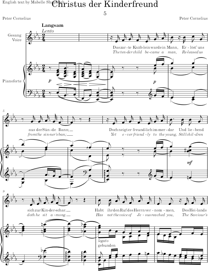 Christus der Kinderfreund (Weihnachtslieder, Op.8) - Cornelius — first page preview