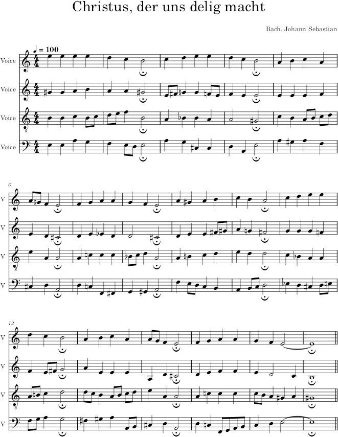 Christus, der uns delig macht, BWV 245/15 - Bach — first page preview