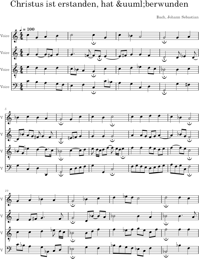 Christus ist erstanden, hat überwunden, BWV 284 - Bach — first page preview