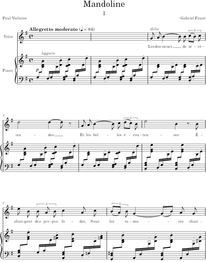 Cinq Mélodies, Op.58 - Fauré — first page preview
