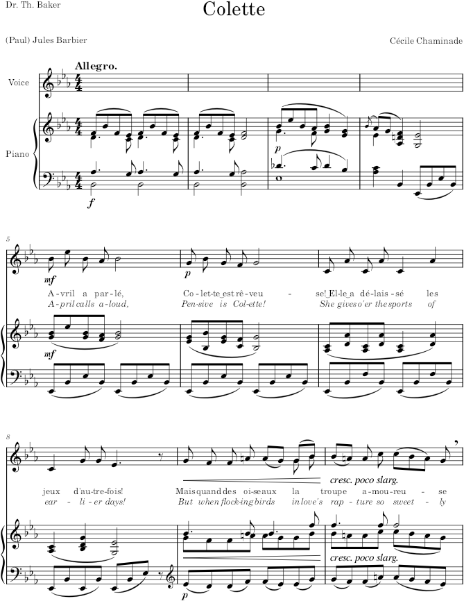 Colette - Chaminade — first page preview