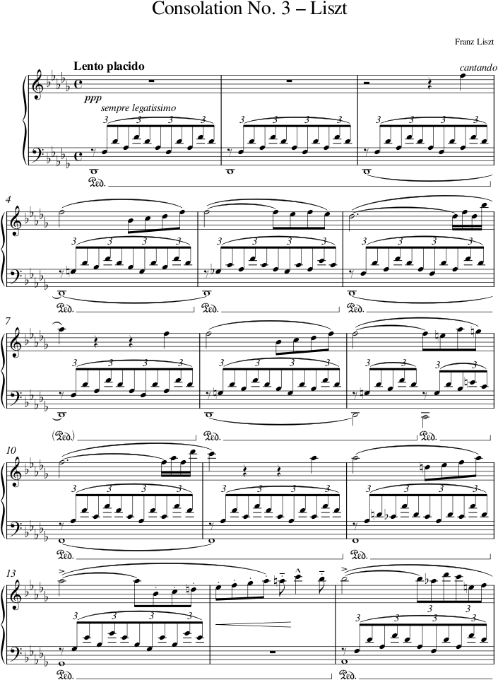 Consolation No. 3 – Liszt — first page preview