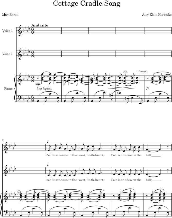Cottage Cradle Song - Horrocks — first page preview