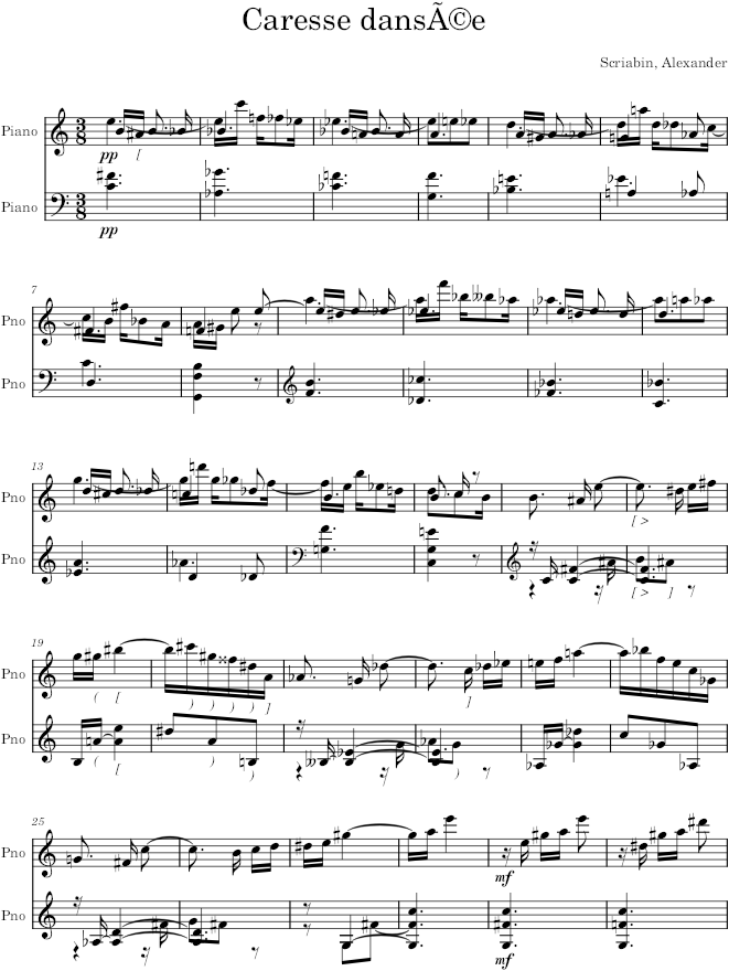 Dance Op. 57, No. 2 - Scriabin — first page preview