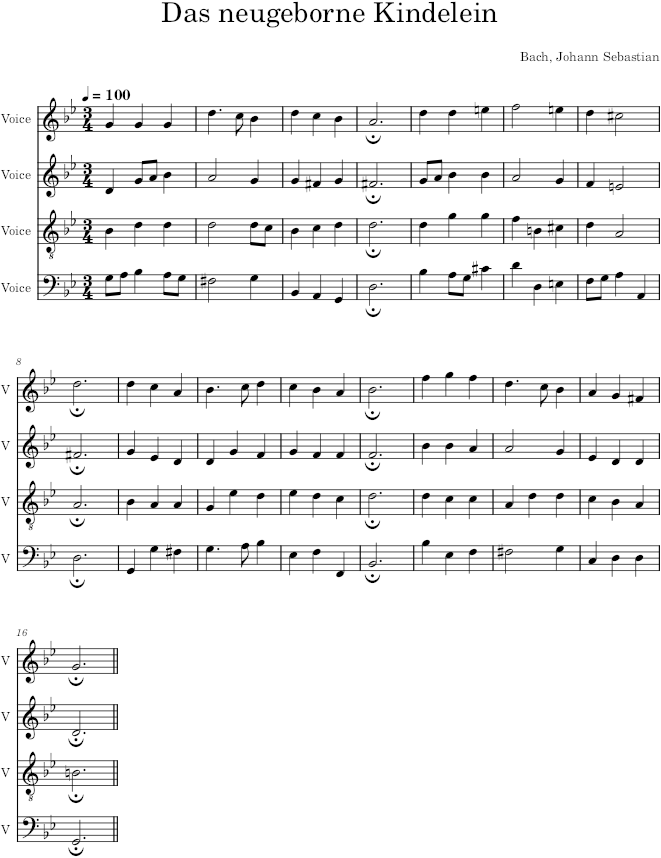Das neugeborne Kindelein, BWV 122 - Bach — first page preview