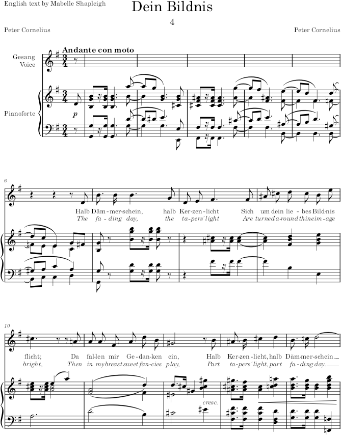 Dein Bildnis (An Bertha, Op.15) - Cornelius — first page preview