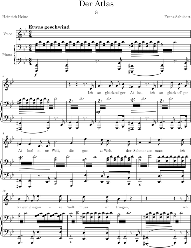 Der Atlas (Schwanengesang, D.957) - Schubert — first page preview
