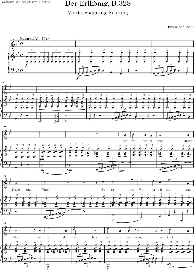 Der Erlkönig, D.328 - Schubert — first page preview