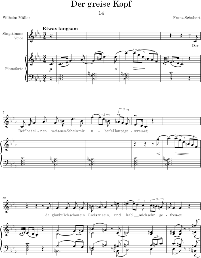 Der greise Kopf (Winterreise, D.911) - Schubert — first page preview