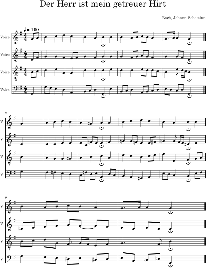 Der Herr ist mein getreuer Hirt, BWV 112/5 - Bach — first page preview