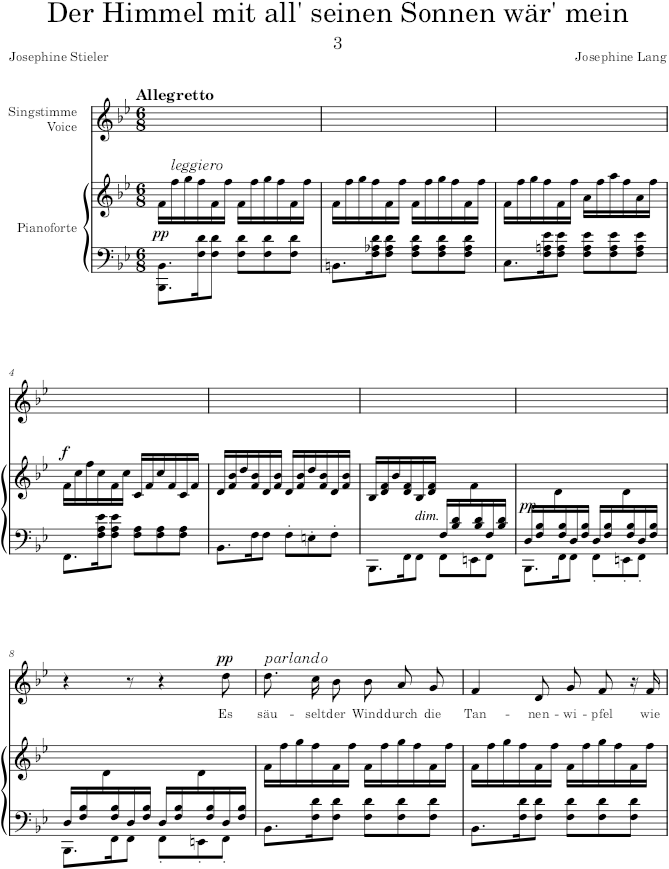 Der Himmel mit all’ seinen Sonnen wär’ mein (3 Lieder, Op.23) - Lang — first page preview